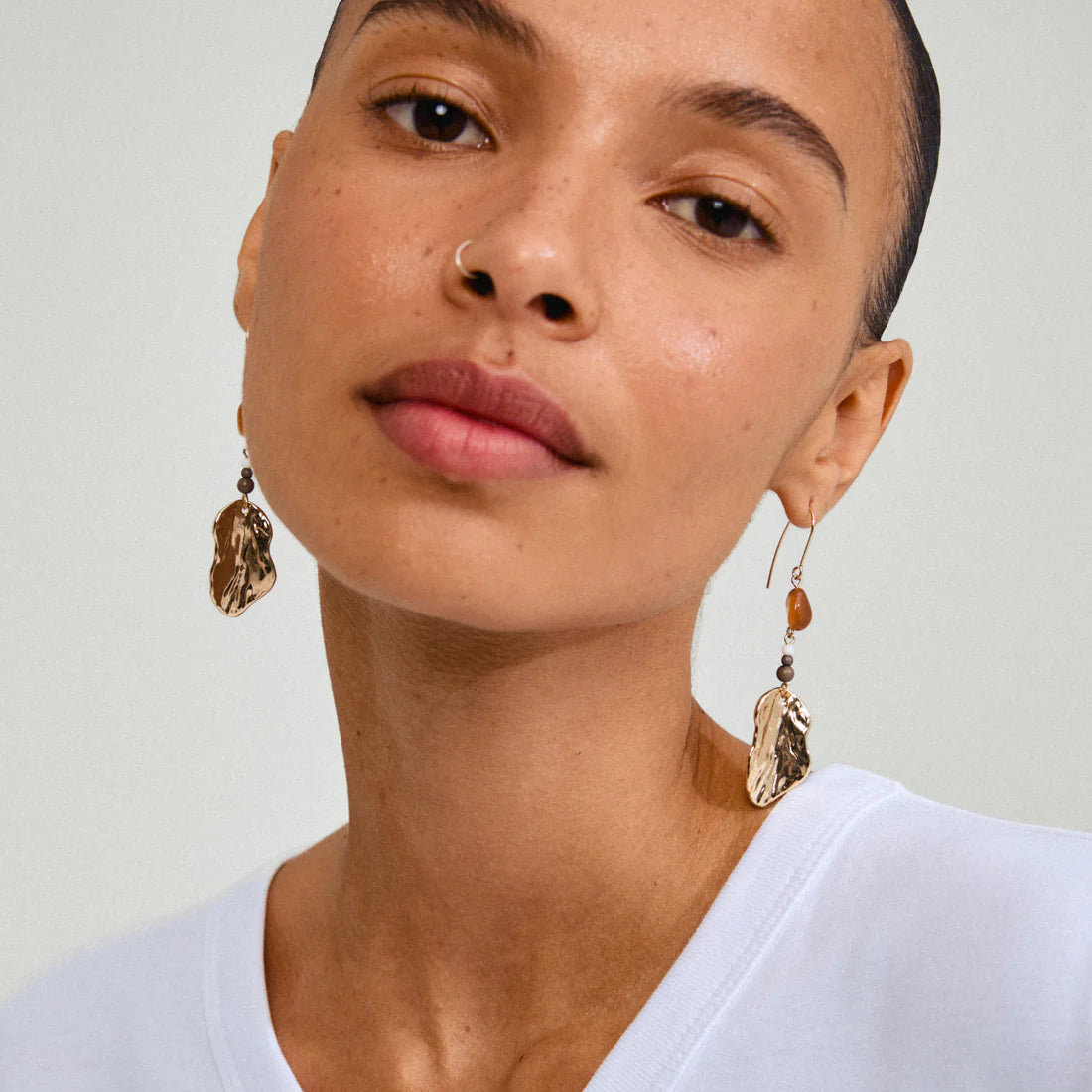 Pilgrim Eclipse Earrings - Gold Plated with Red Agate - Default Title