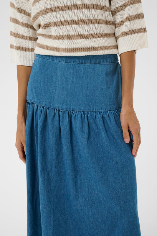 Part Two Nellia Skirt - Medium Blue Denim