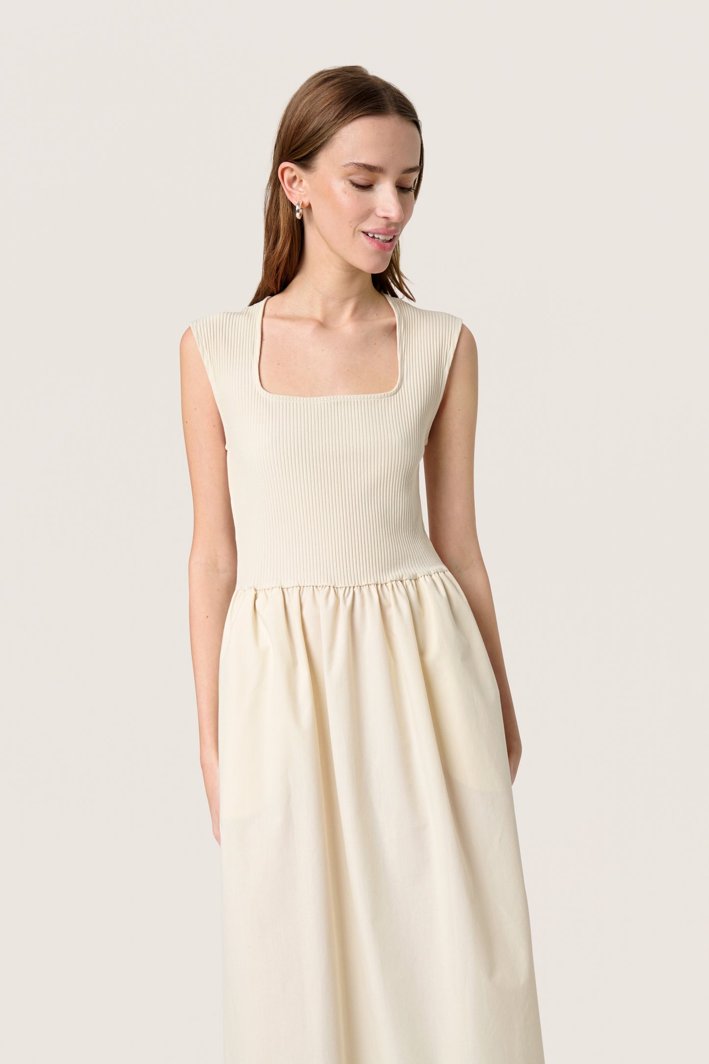 Soaked In Luxury Simone Phoebe Dress - Oatmeal