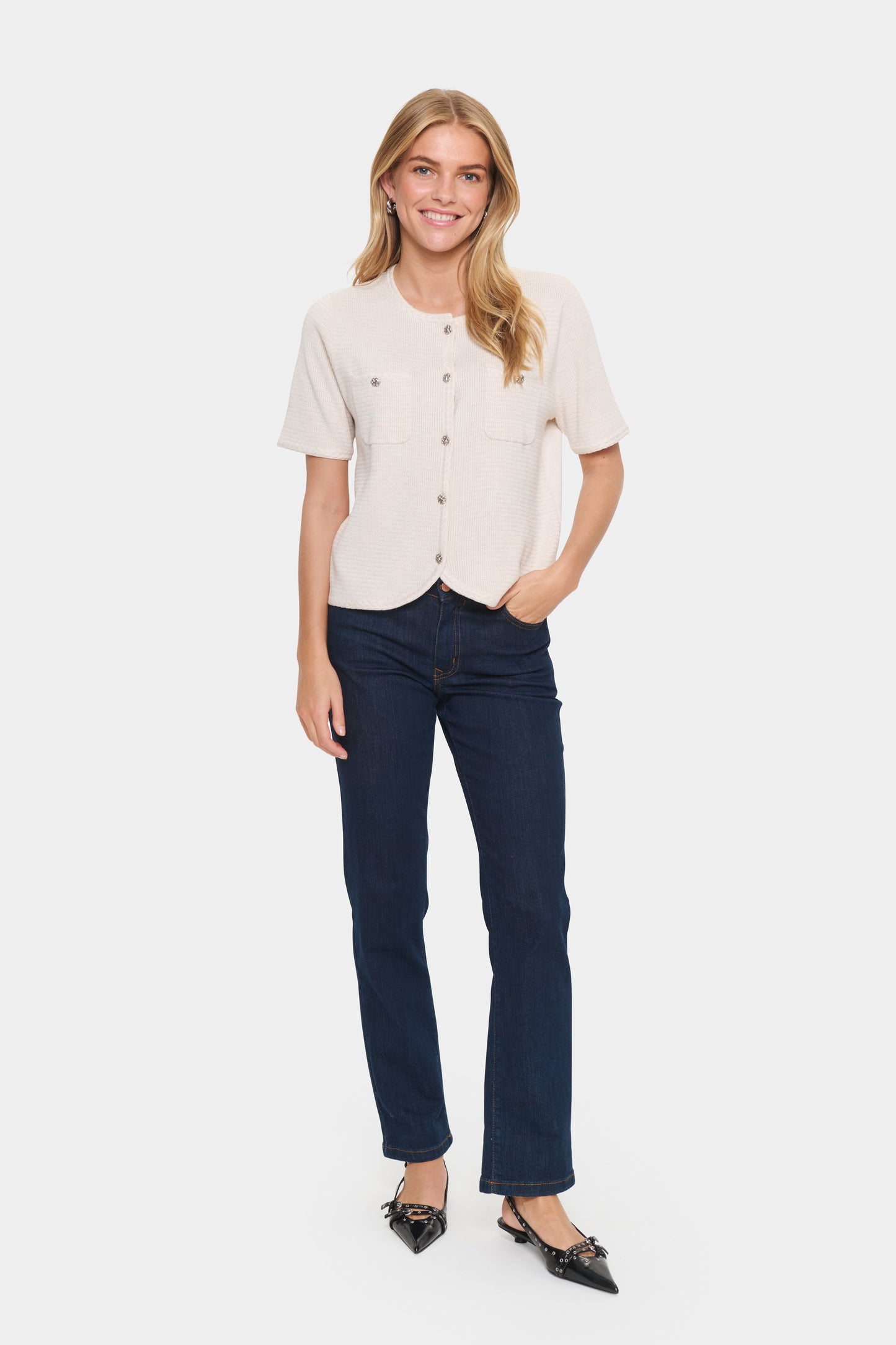 Saint Tropez Lecia Cardigan - Fog Melange