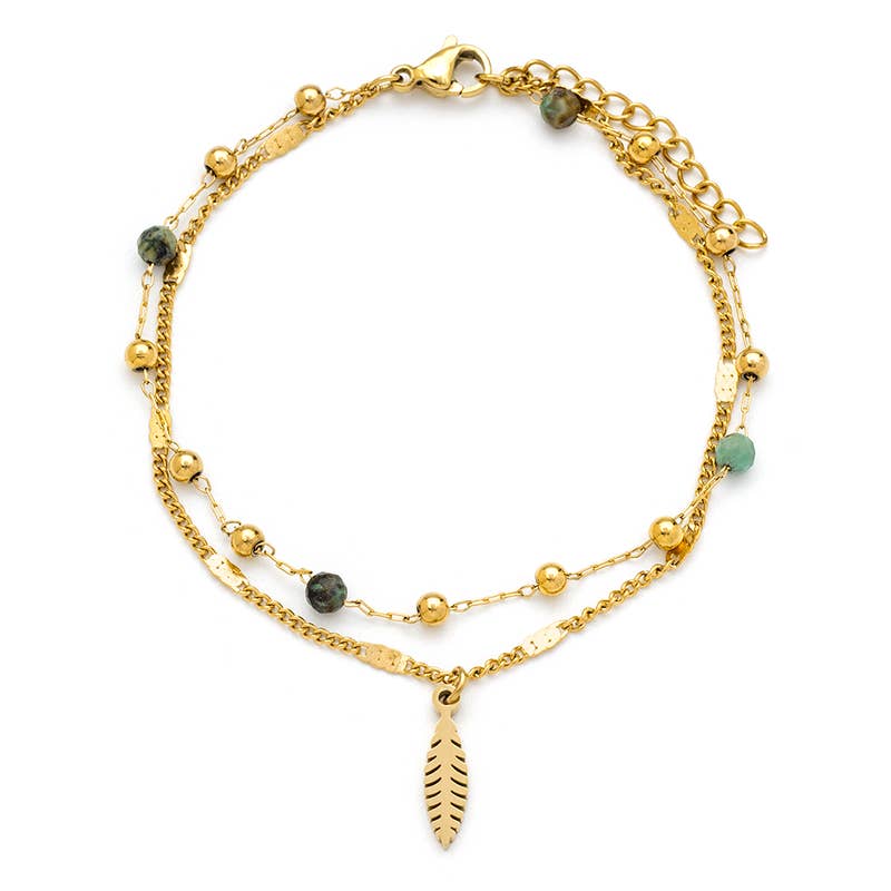 Bijoux Double Chain Bead Bracelet