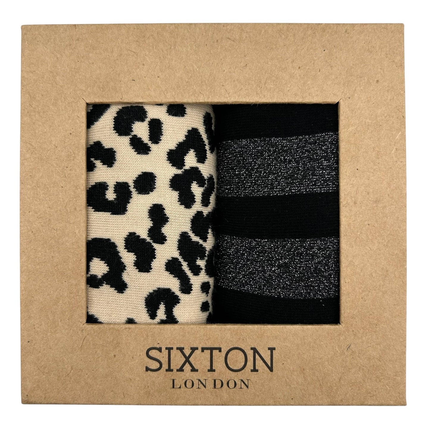 Cream Leopard & Berlin sock box duo - Default Title