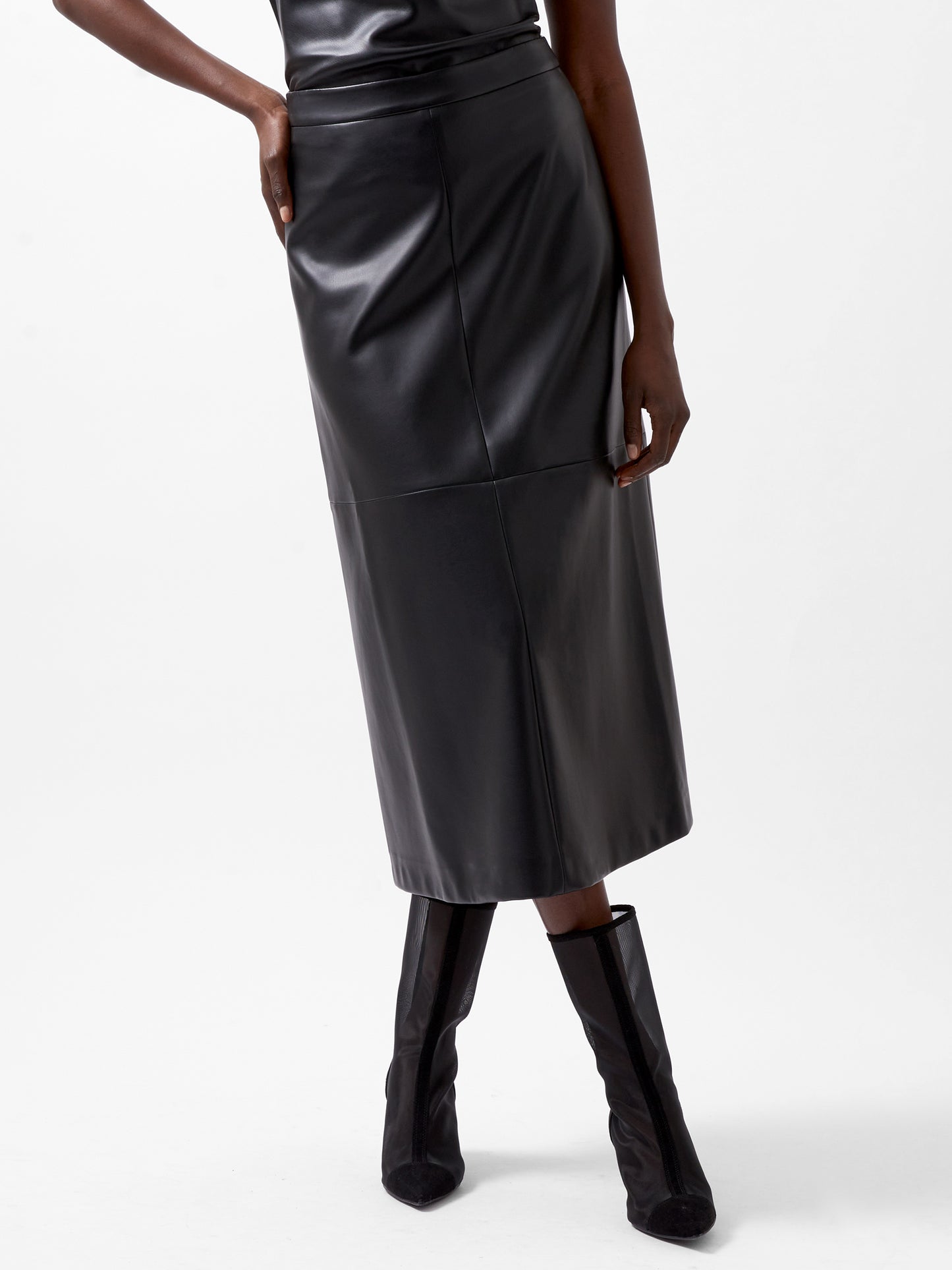 French Connection Crolenda PU Midi Skirt