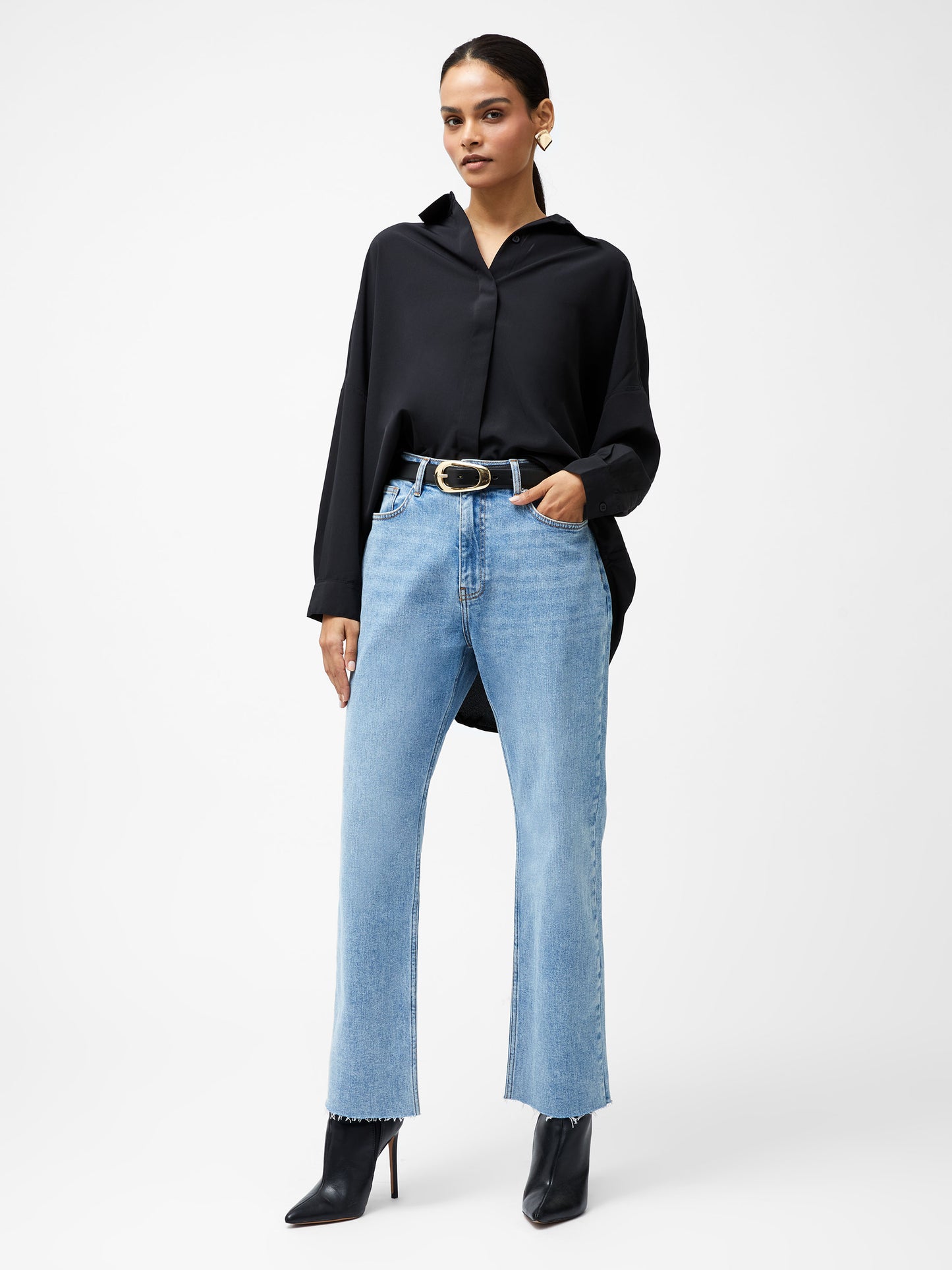 French Connection Eliot Denim Cropped Jean - Light Wash - 8