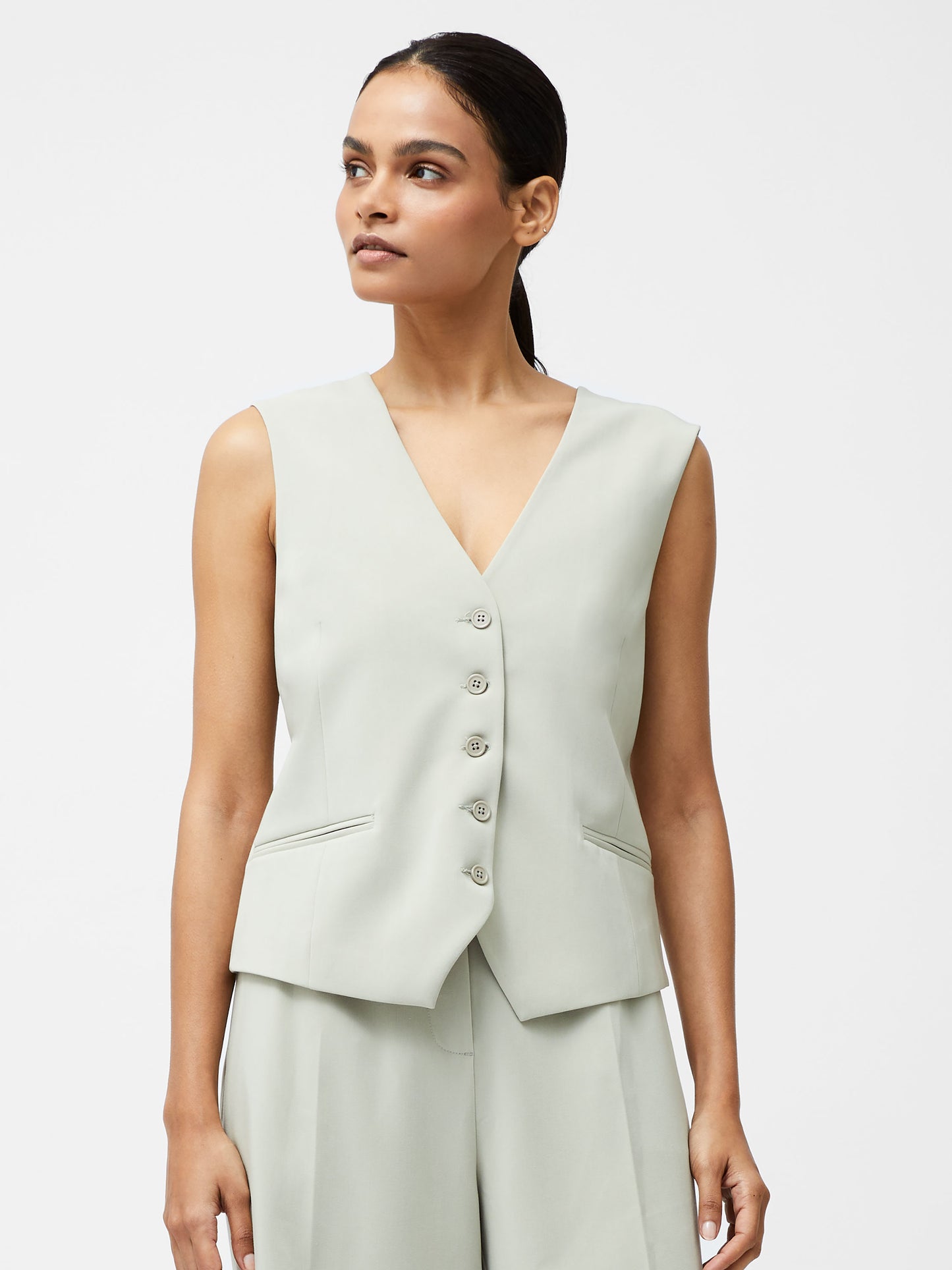 French Connection Angie Suiting Waistcoat - Pistachio Green