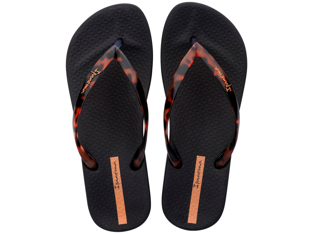 Ipanema Anatomical Connect Flip Flop - Black and Tortoiseshell