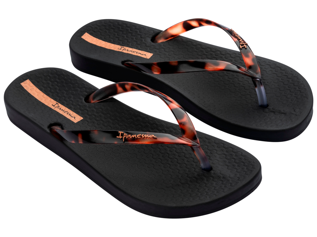 Ipanema Anatomical Connect Flip Flop - Black and Tortoiseshell