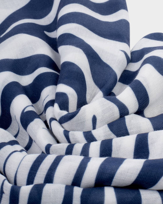 Katie Loxton zebra printed scarf in off white and navy.