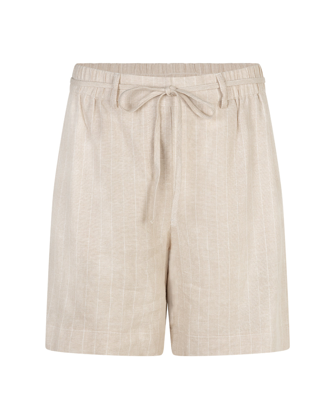 Red Button Cami Linen Shorts in Pebble Pinstripe | Cocoa Boutique