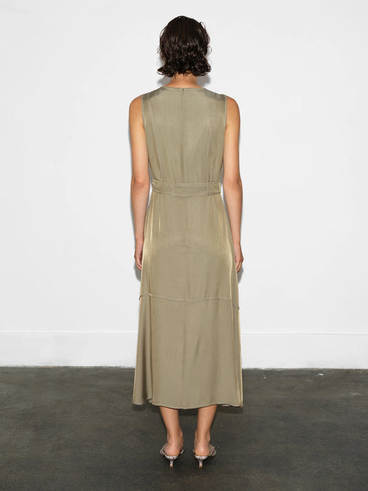 French Connection Celina Cargo Dress in khaki with a belt