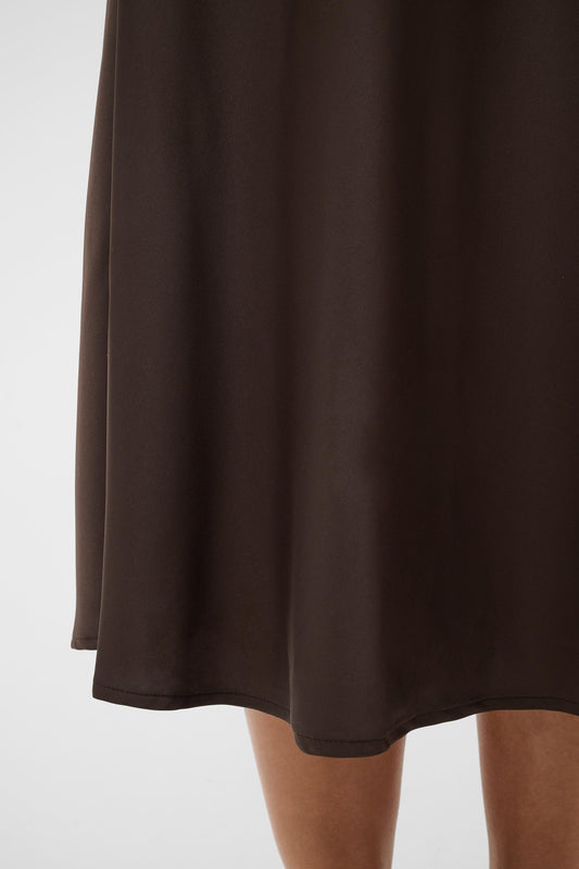 Saint tropez satin brown midi skirt