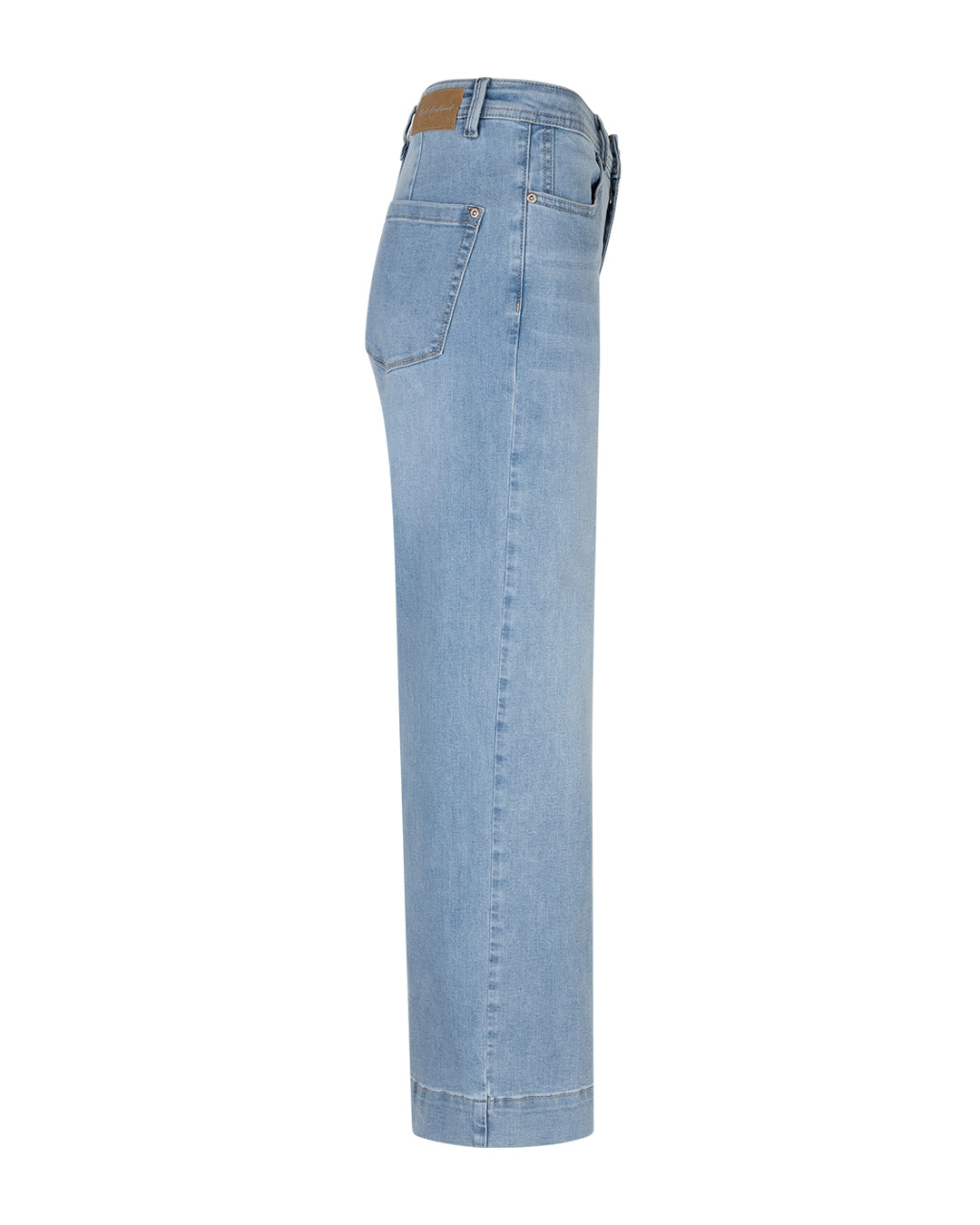 Conny creased press light blue jeans side view
