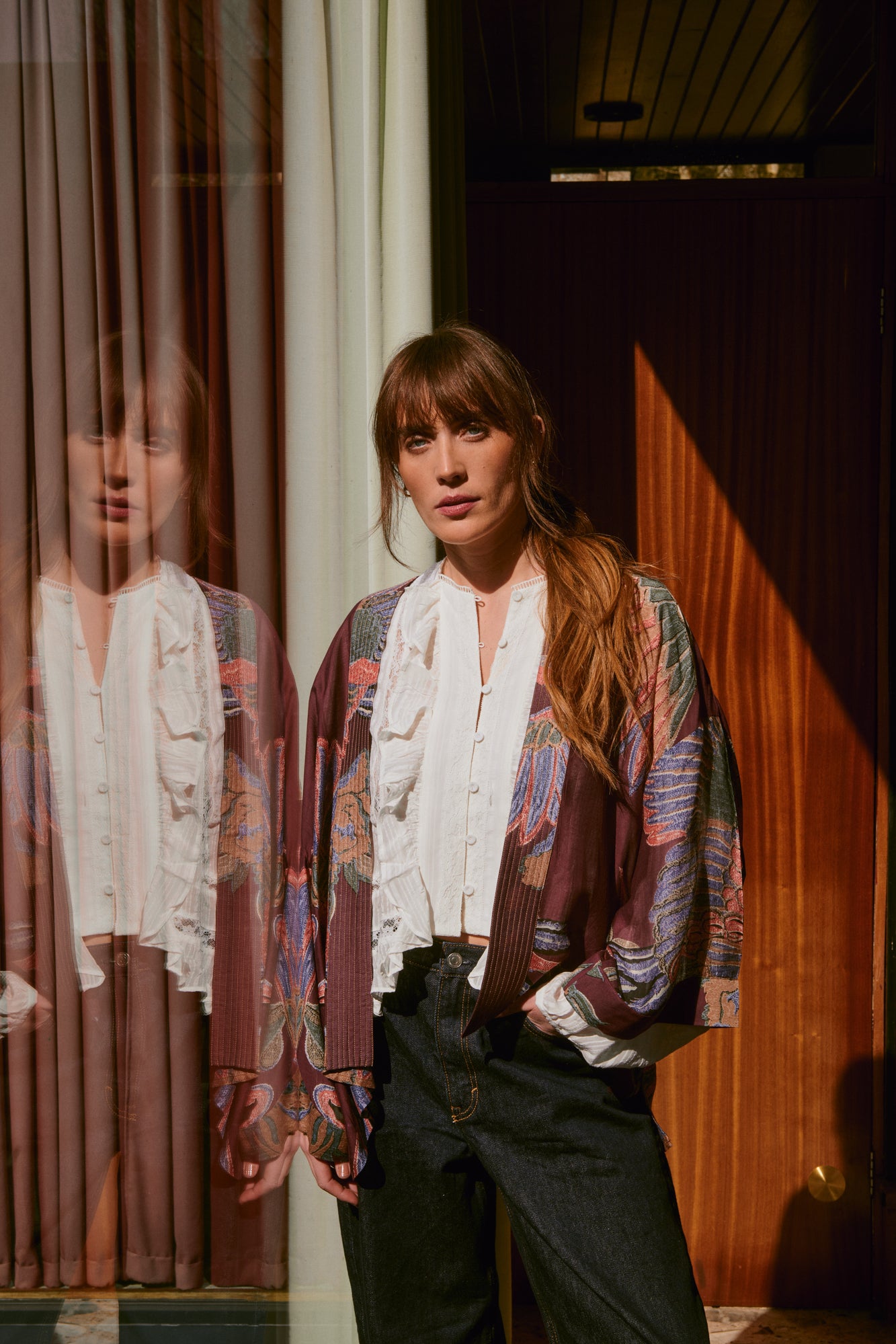 One Hundred Stars Crane Plum Kimono