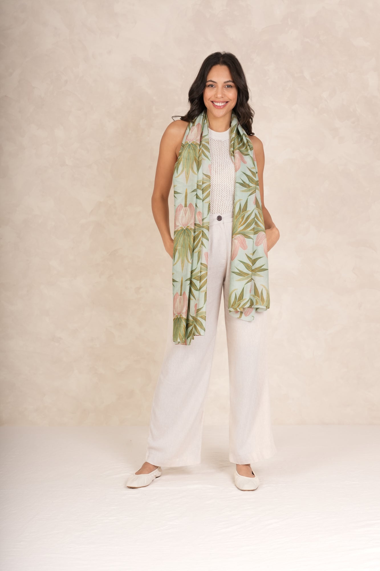 One Hundred Stars Scarf - Deco Bud Aqua