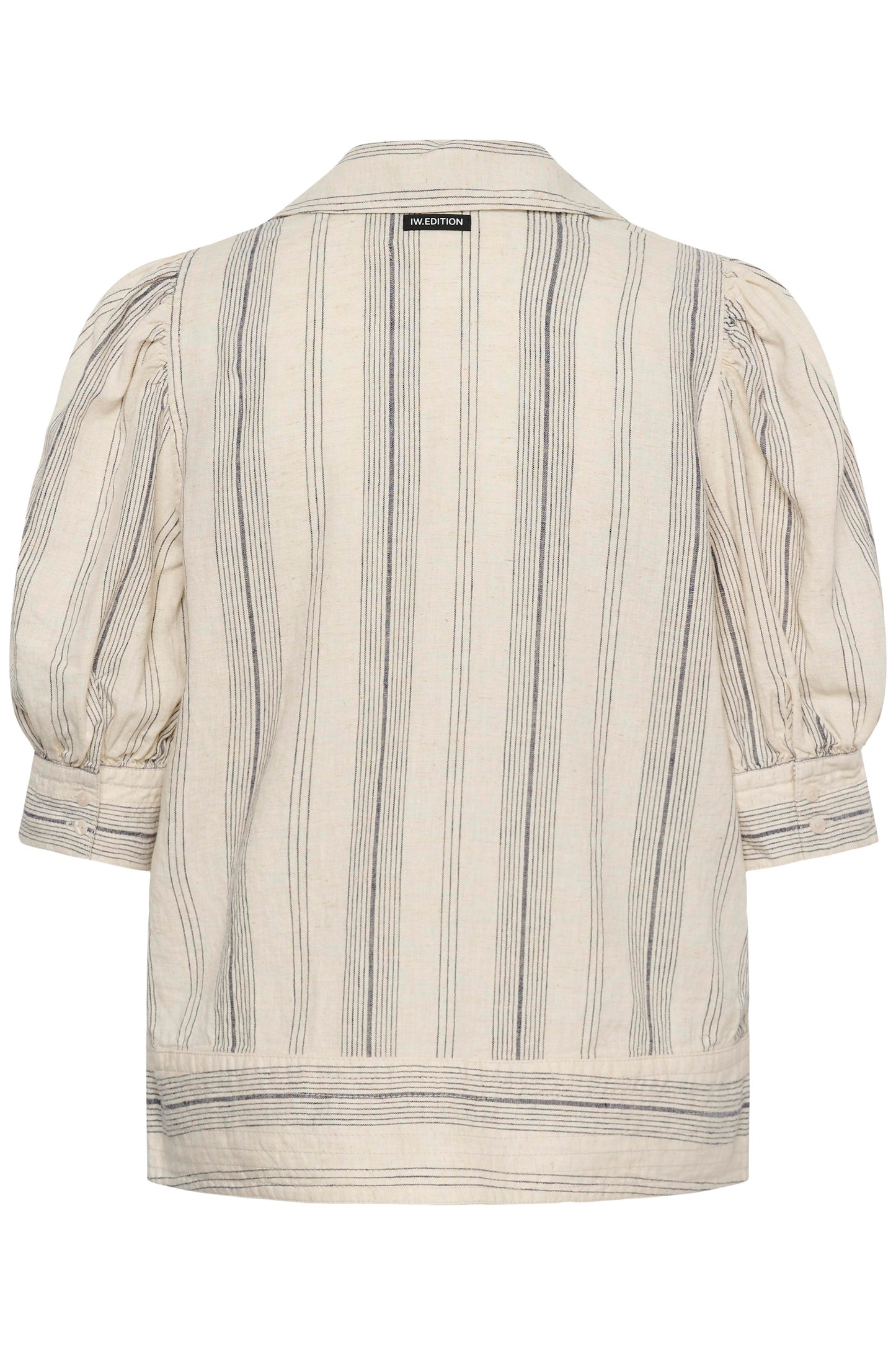 InWear Striped blouse with puff sleeves on a white background