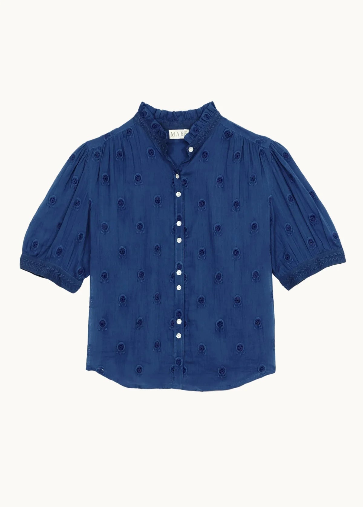 M.A.B.E Frani Embroidered blouse in Cobalt Blue
