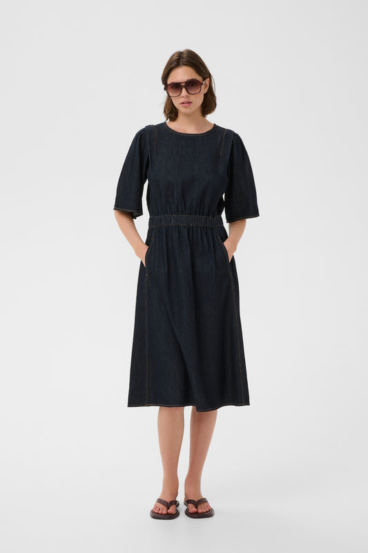 Inwear Glenn Midi Length Dress in Dark Denim