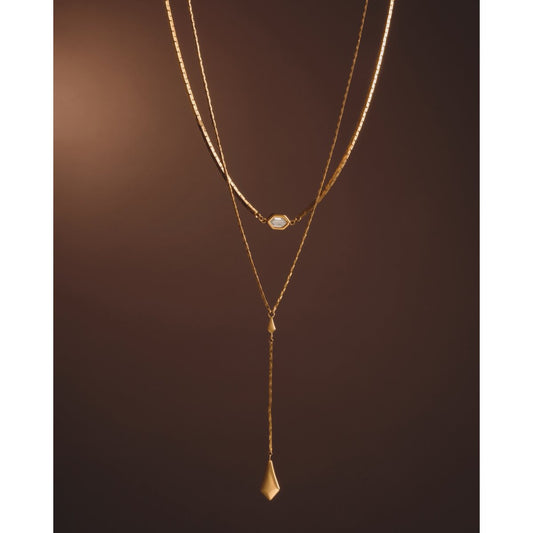 Katie Loxton Harlequin Waterproof Gold Lariat Necklace