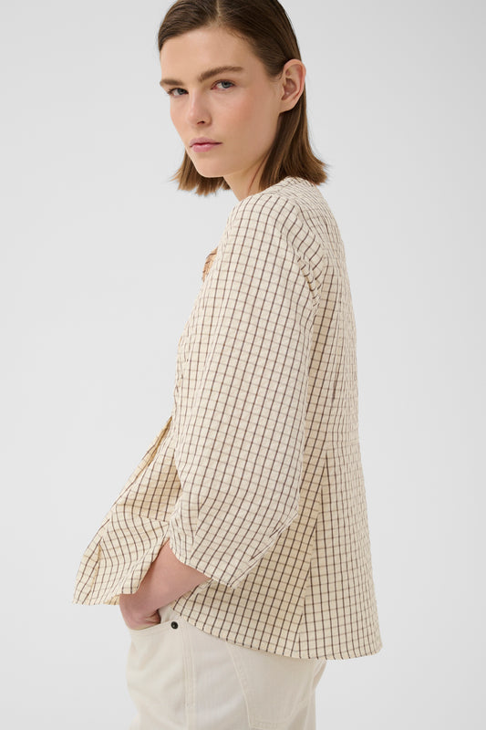 Inwear Hero Checkered Loose fitting V Neck blouse