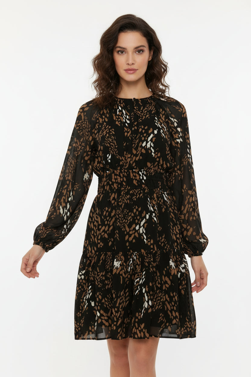 InWear Averie Short Dress - Leonora Leopard print style colours