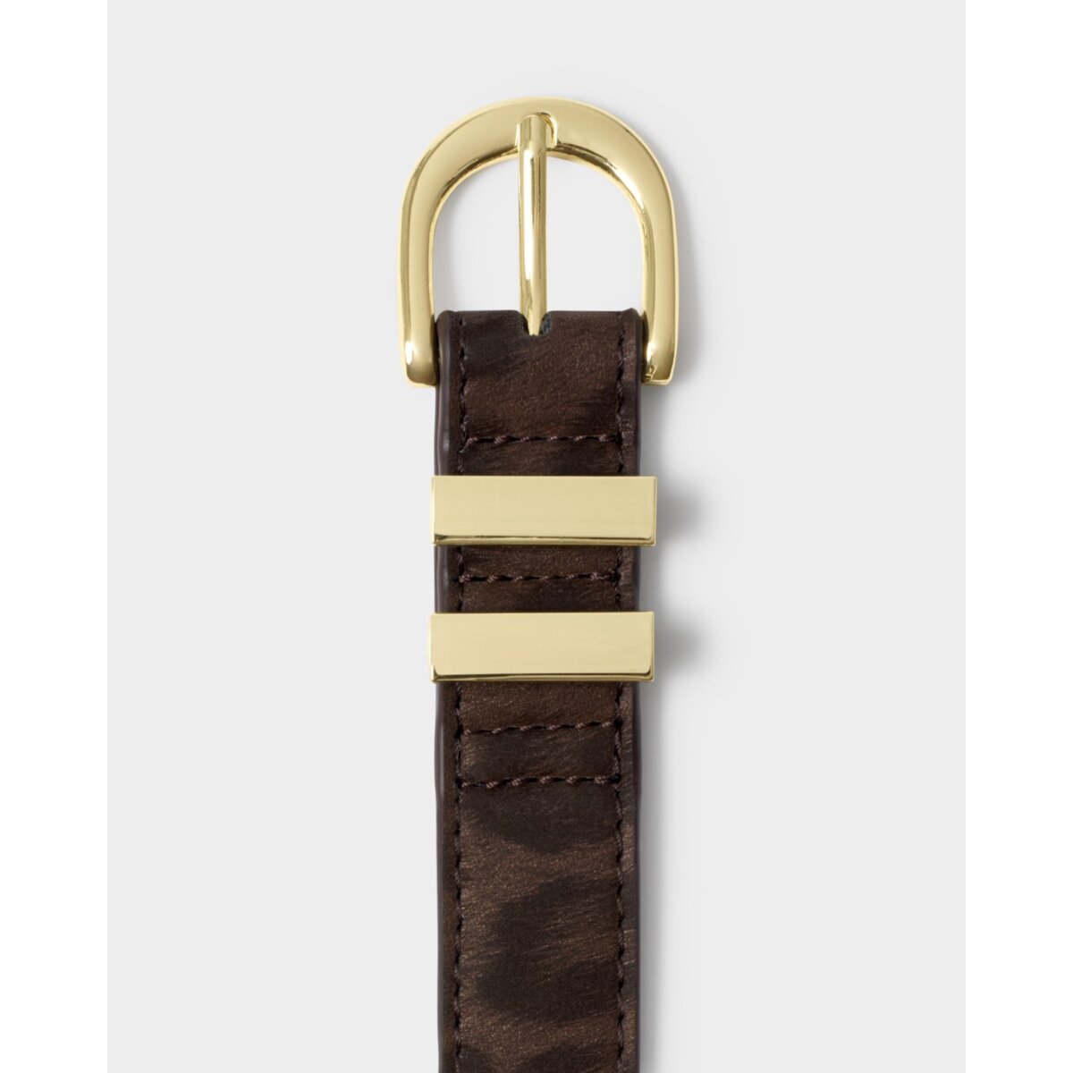 Katie Loxton Vegan Leather Buckle Belt in Chocolate Leopard