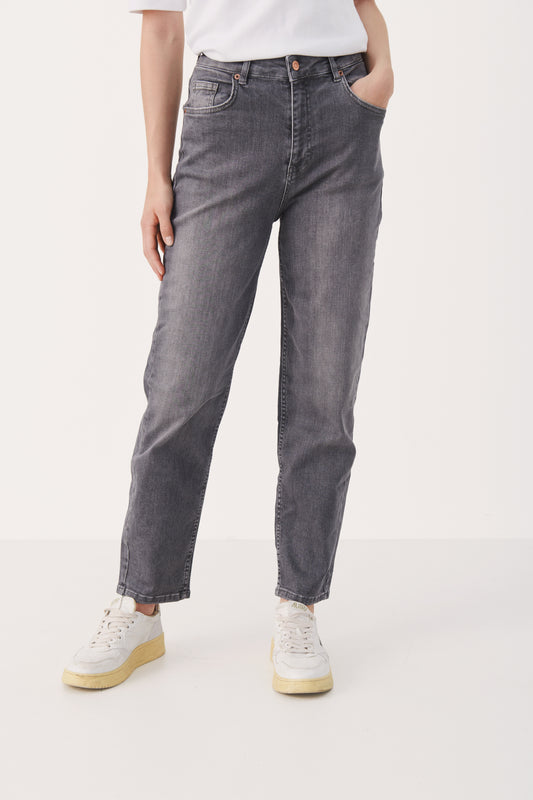 Part Two Hela Mom Jeans in Grey or Blue with high-rise waist and tapered leg