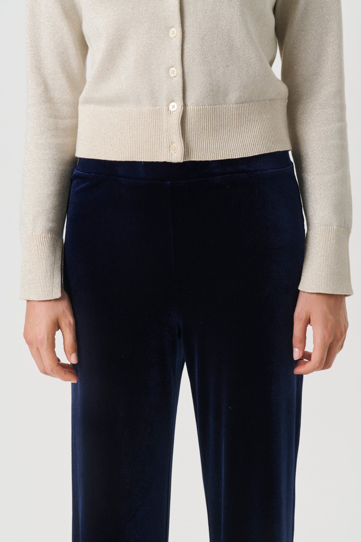 Part Two Varla velvet trousers in Peacock Blue