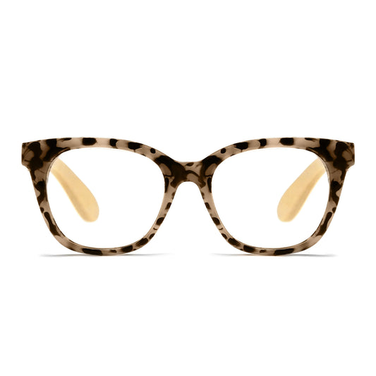 SOEK Lila Grace Ivory Tortoiseshell Readers with wooden arms