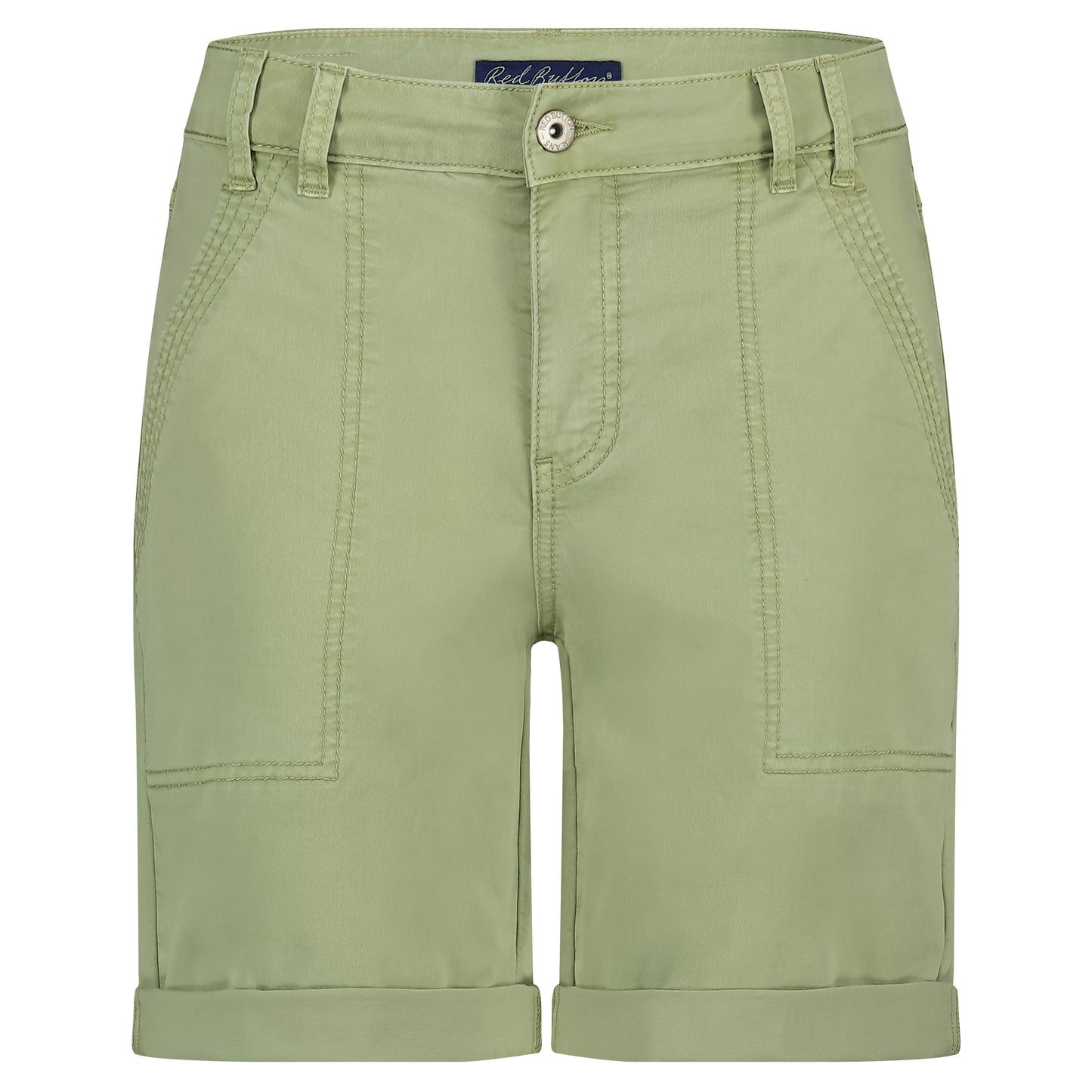 Red Button Joy Bermuda Shorts - Summer Sage for stylish utility and comfort in warm weather adventures.