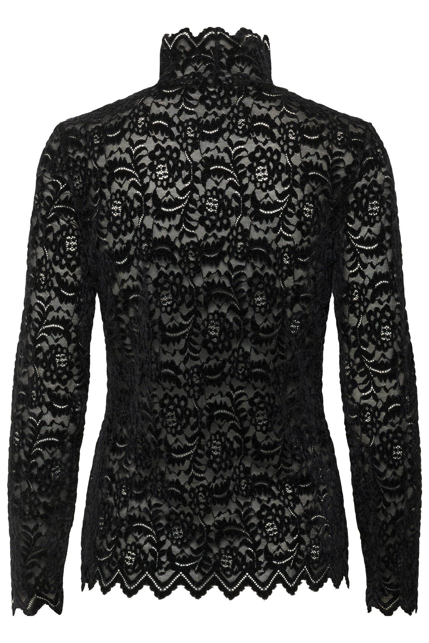 Soaked In Luxury Sable Lace Top in black