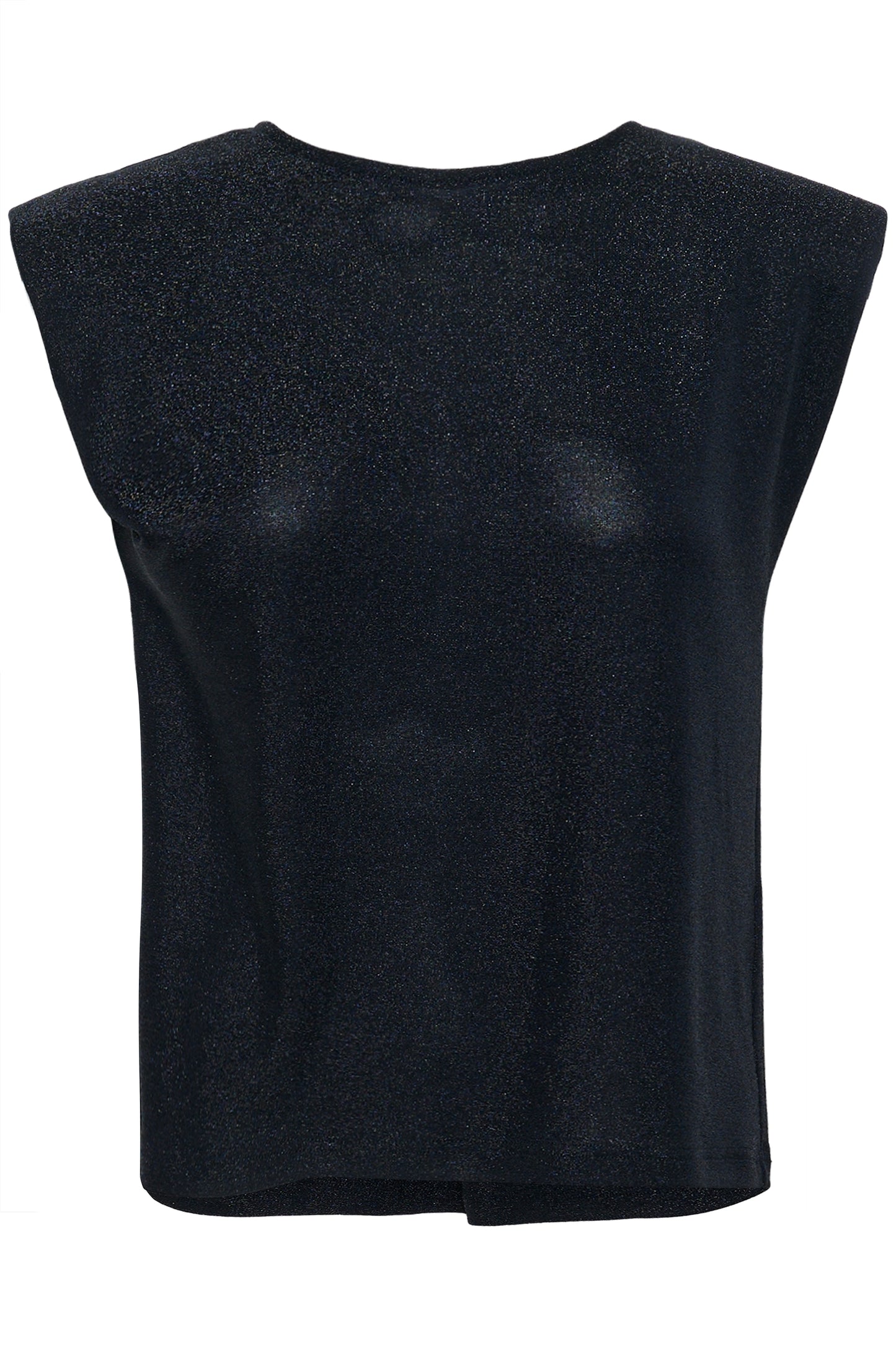Soaked in Luxury Skylara Tank top in black with metallic yarn