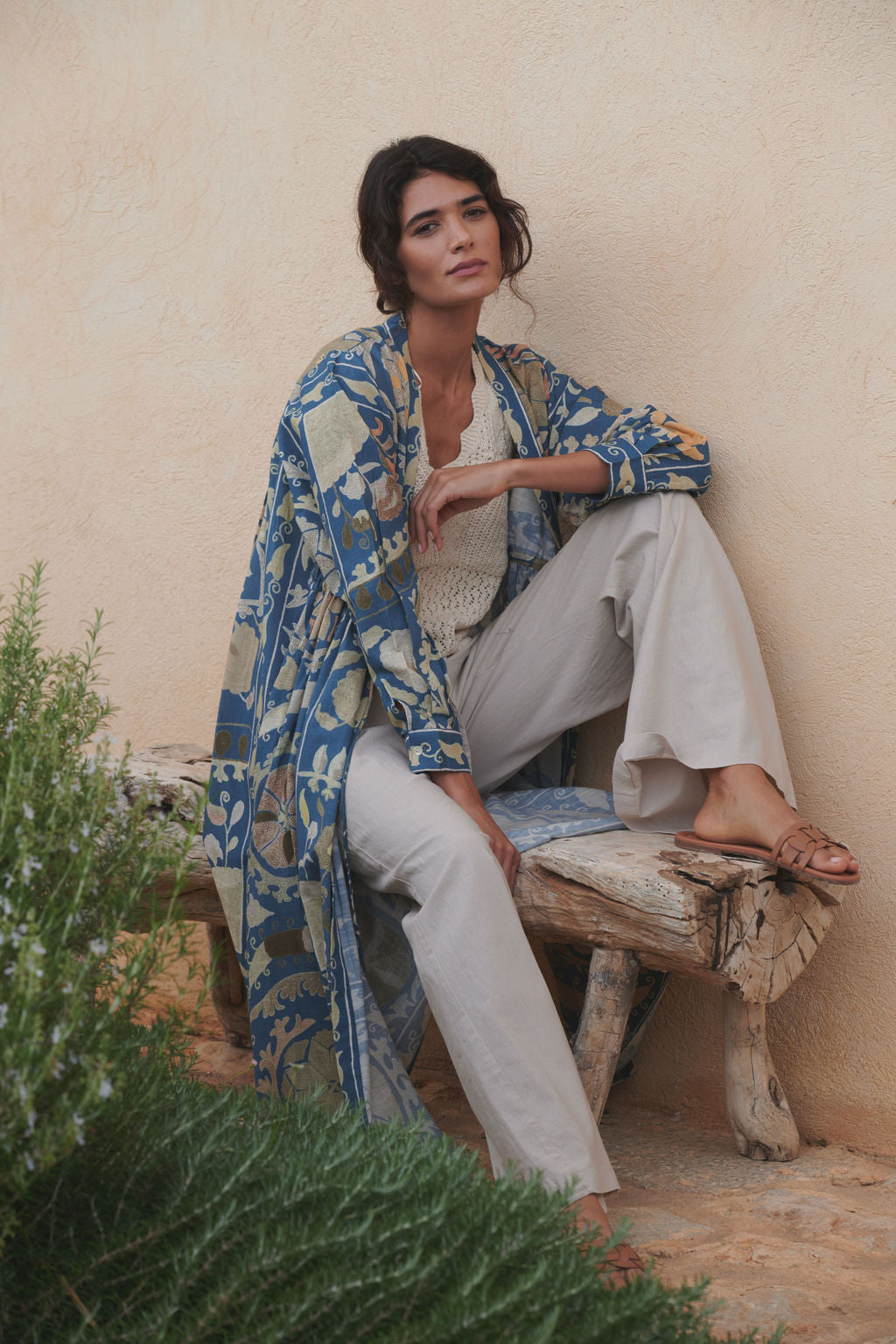 One Hundred Stars - Susani Blue Duster Jacket - Default Title