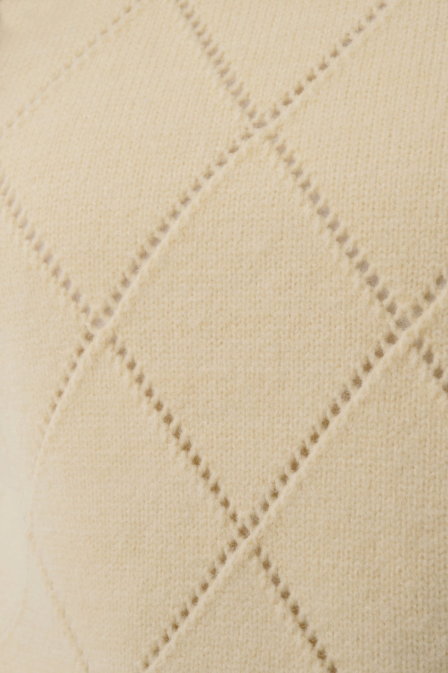Saint Tropez Theresa Vest in Frozen Dew cream with subtle diamond knit pattern and sleeveless design