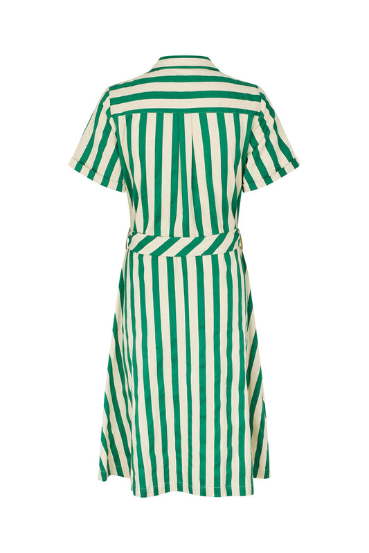 Lollys Laundry Knee Length Tulle Dress in Green Stripe