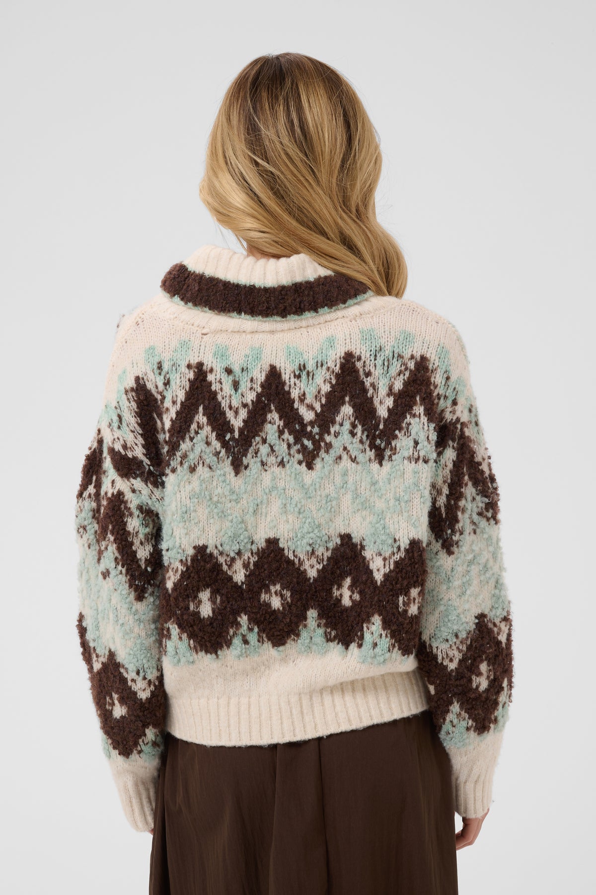 Saint Tropez Tuska Pullover in Ice with soft fluffy Nordic-inspired knit and cosy roll neck