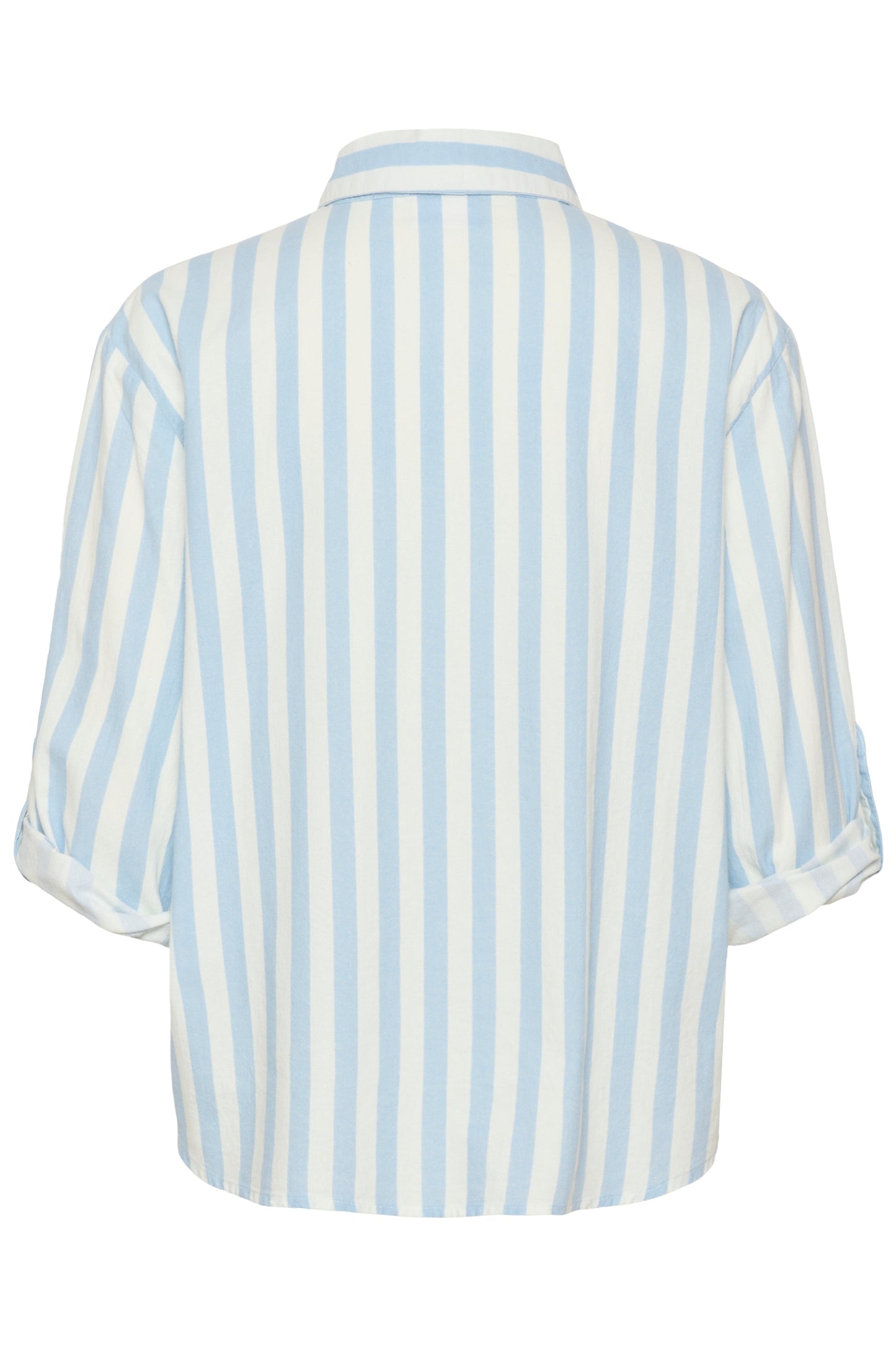 Zalinda Blue striped shirt with roll up sleeves