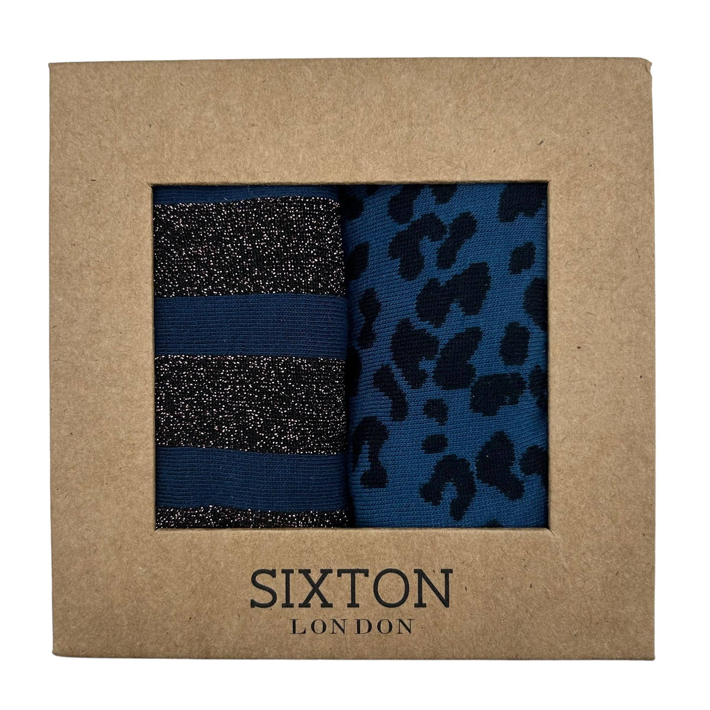 Denim Leopard & Berlin sock box duo - Default Title