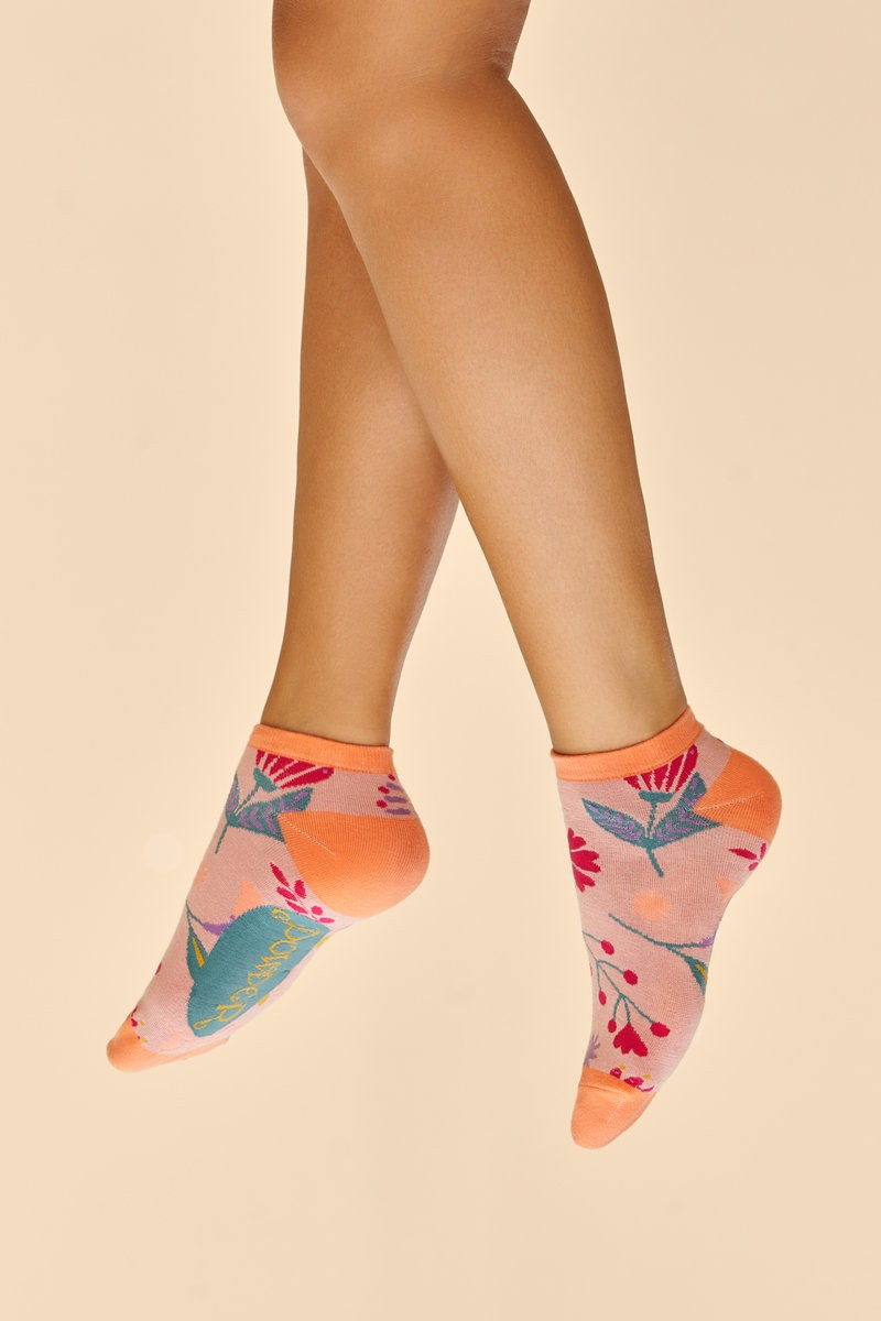 Powder Trainer Socks -Watercolour Flowers - Default Title