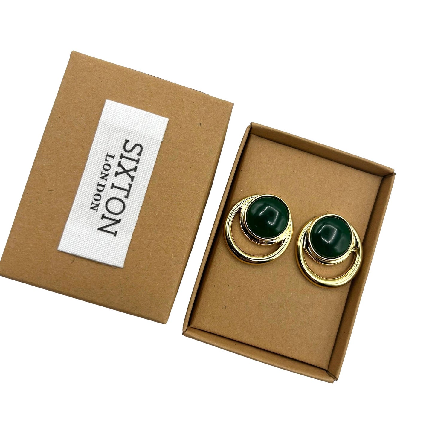 Sixton Forest Green & Gold earrings - Default Title