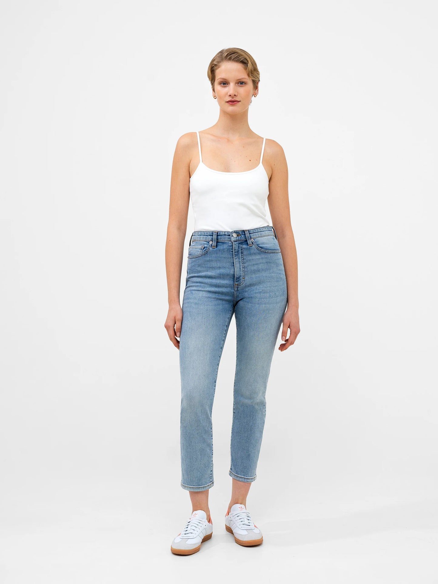 French Connection Stretch Cigarette Ankle Denim - Bleach Wash