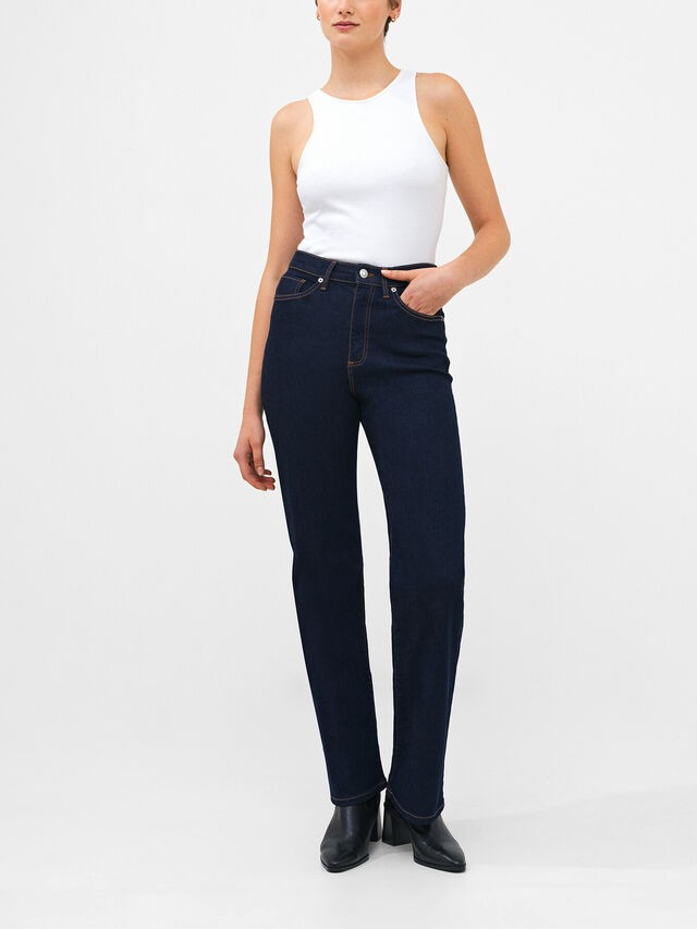 French Connection Stretch Wide Leg Jean - Clean Indigo - 10