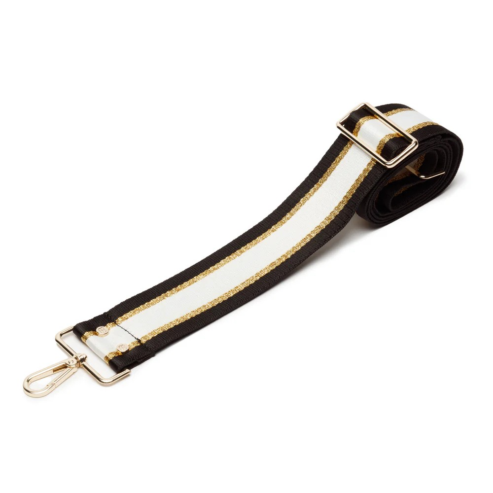 Elie Beaumont 5cm Strap - Black, White & Gold - Default Title