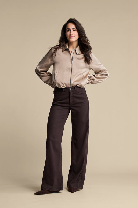 Red Button Avy Satin Jacket in Latte