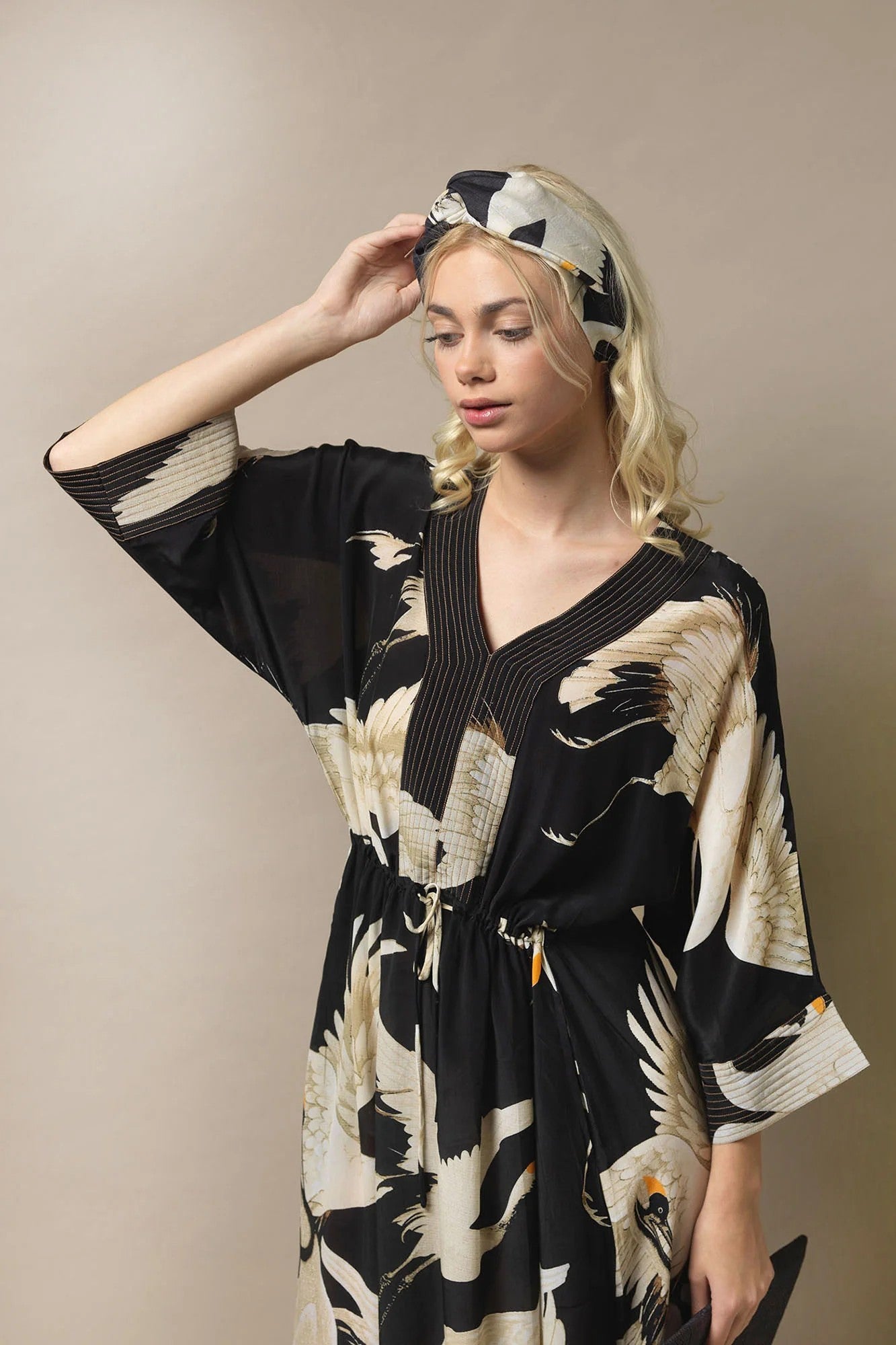Beautiful collection of one hundred stars kimonos, throwover, gowns, scarves and accessories.&nbsp; Stunning prints such their classic signature stork print, soft muted colours and soft fabric.  
