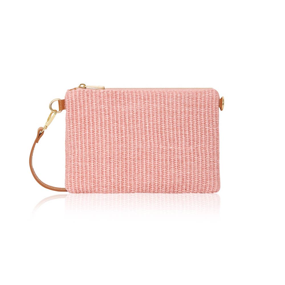 Italian Raffia & Leather Rectangular Bag