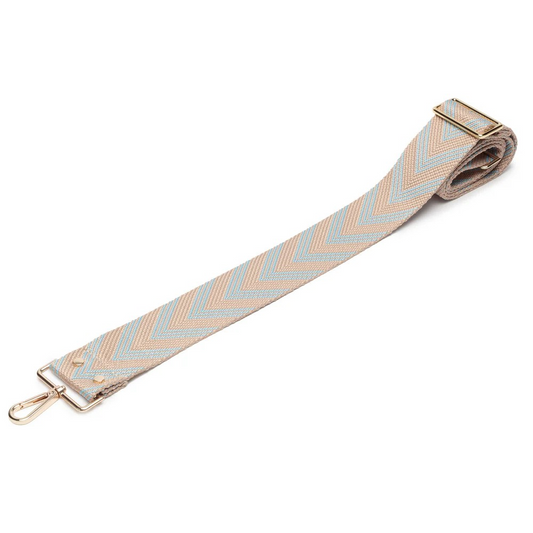 Elie Beaumont 5cm Strap - Sky Blue Chevron