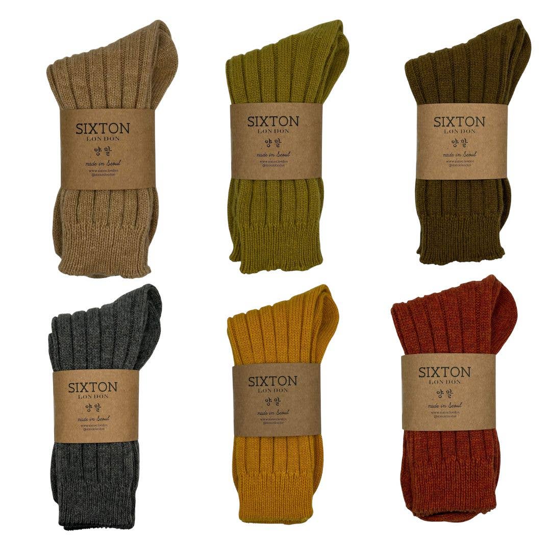 Sofia cashmere-blend pair of socks: Olive