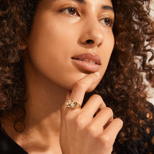 Pilgrim Willpower Sculptural Ring - Gold Plated