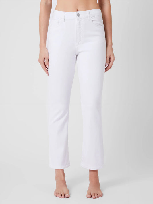 French Connection Stretch Ankle Boot Cut Jean - White