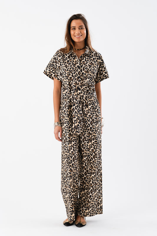 Lollys Laundry Mathide Leopard Print Jumpsuit